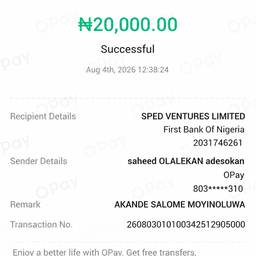 After - OPay Payment Receipt Edit