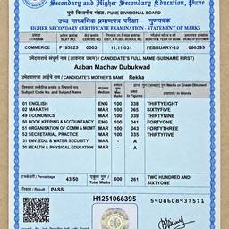 Marksheet Name Change
