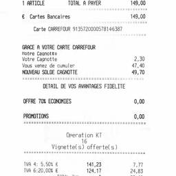 Nachher - Carrefour Kassenbon Bearbeiten