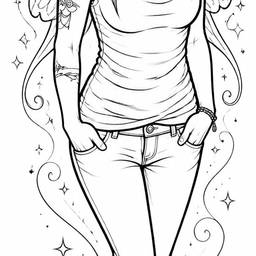 After - Fairy Tattoo Line Art