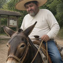 After - Man Riding a Mule
