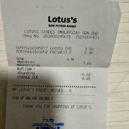 Edit Receipt Details