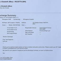 Medical Discharge Summary Edit