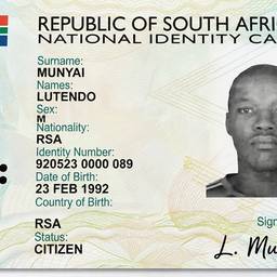 South African ID Card Layout