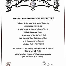 Degree Certificate Name Edit