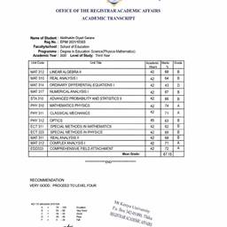Academic Transcript Edit