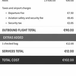 Après - Modification du Total du Billet d'Avion