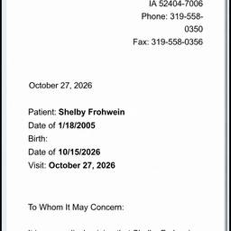 Doctor's Note Date Edit