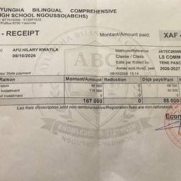 Receipt Amount Correction