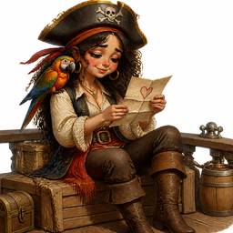 Pirate Caricature Oil Painting