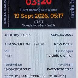 Edit Train Ticket Date