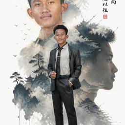 Ink-Wash Double Exposure Poster