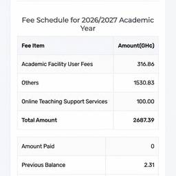 University Fee Bill Edit