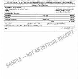 Before - Watermark-Free Fee Receipt
