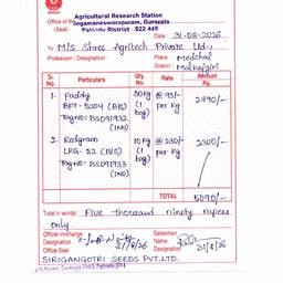 Handwritten Invoice Name Edit