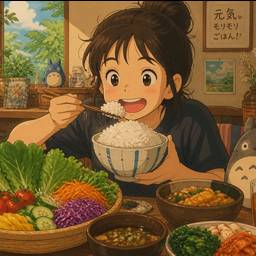 Ghibli Mukbang Scene