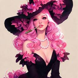 Anime Lady with Pearls