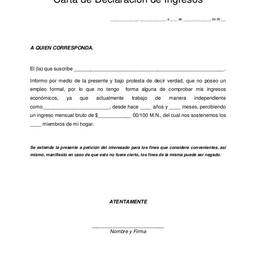 Before - Income Declaration Form