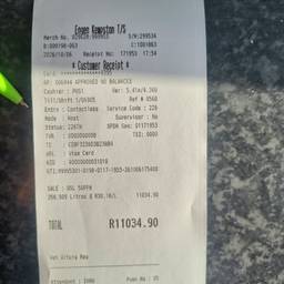 Avant - Modification du numéro de reçu de carburant