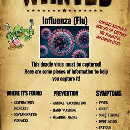 Influenza Flu Wanted Poster