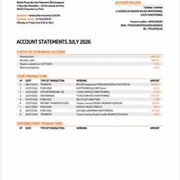 Après - Modifier le Nom sur un Relevé Bancaire