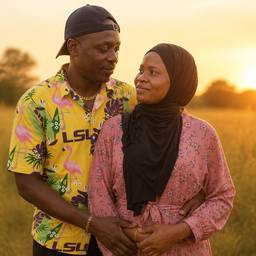 Romantic Sunset Couple Portrait