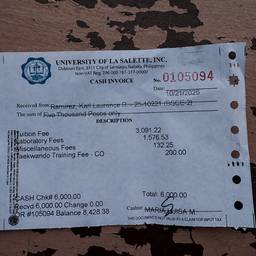 Edited Cash Invoice Amounts