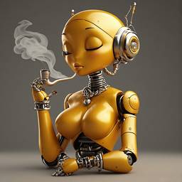 Avant - Personnage robot doré