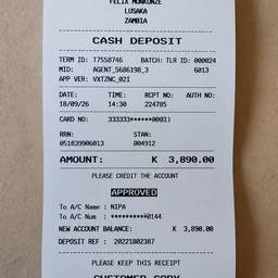 Edit Receipt Amount Date