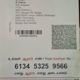 Before - Aadhaar Card DOB Edit