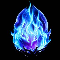 Blue Purple Flame Art
