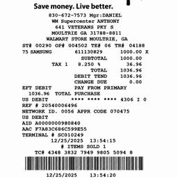 Walmart Receipt Editor