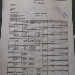 Bank Statement Text Edit