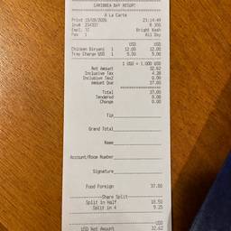 Receipt Amount Editor