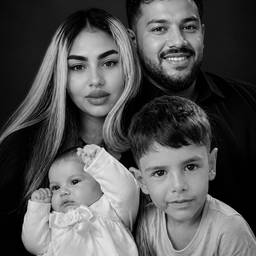 After - Family Portrait Black White