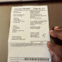 Before - Shipment Receipt Name Edit