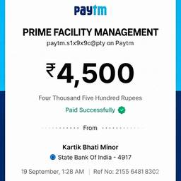 Vorher - Namen auf Paytm-Beleg bearbeiten