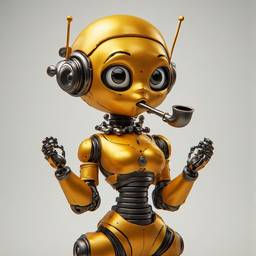 Antes - Baforadas de fumaça do robô dourado