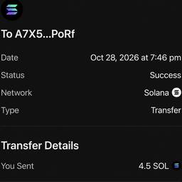 Solana Transfer Receipt Edit