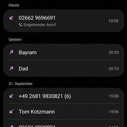 Fake Call Log Screenshot