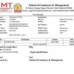 Before - University Fee Receipt Edit