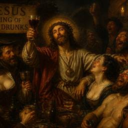 Jesus Tavern Oil Painting