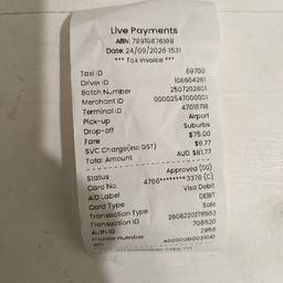 Taxi Receipt Edit