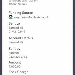 Easypaisa Receipt Edit