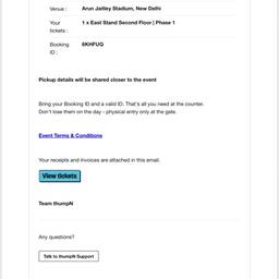 Before - Edit Booking Confirmation Text