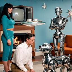 Retro Robot Dog Poster