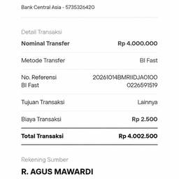 Bank Transfer Receipt Edit