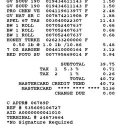 Before - Crisp Walmart Receipt Text