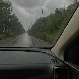 After - Rainy Weather Car View