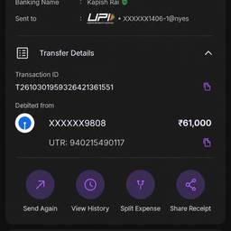 UPI Payment Screenshot Edit